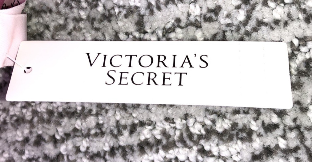 VictoriasSecret NWT Medium Pink Shine Patch Hiphugger Panty Logo Rhinestone Sexy