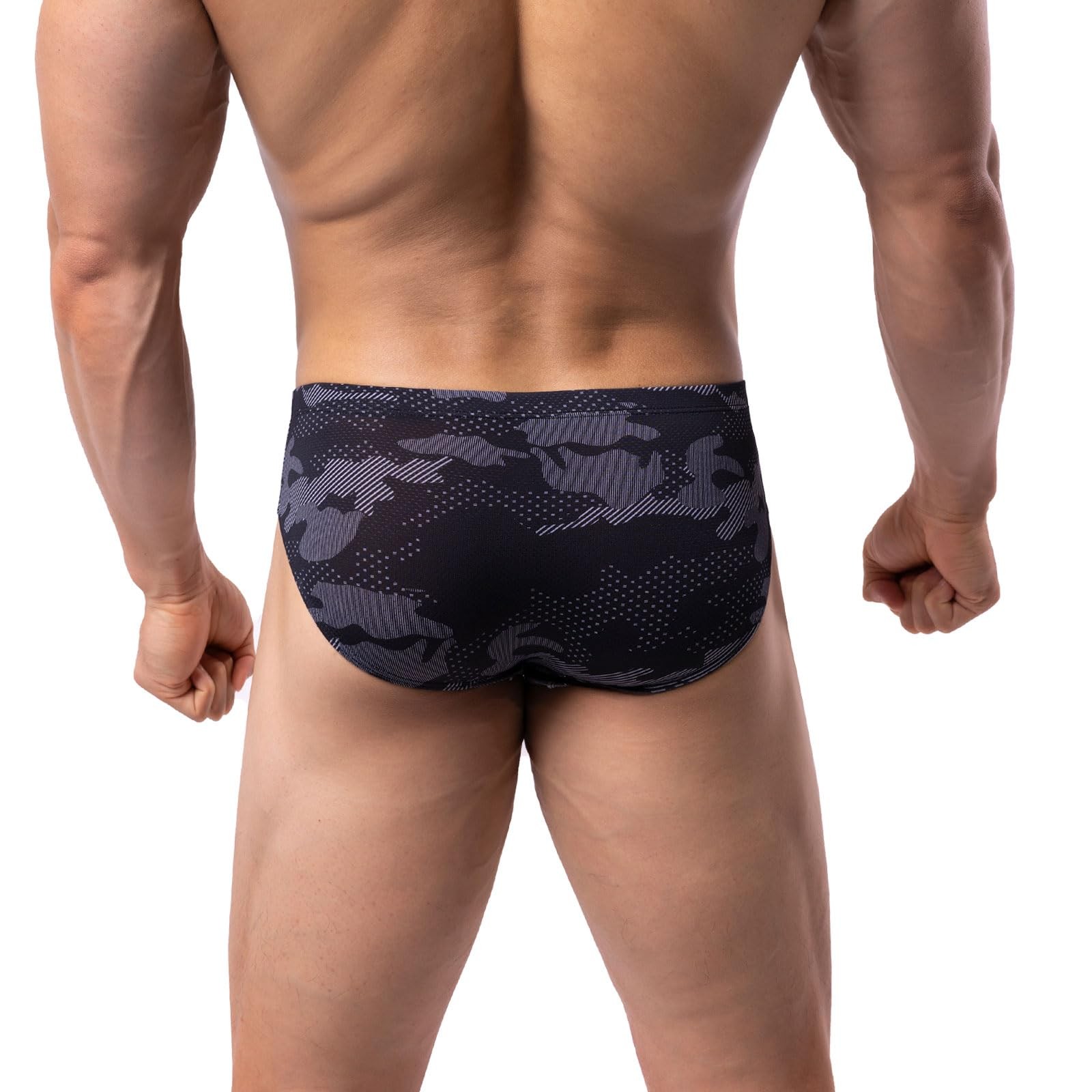 Summer Code Mens Bikini Briefs Bulge Pouch Underwear Breathable Medium, Black
