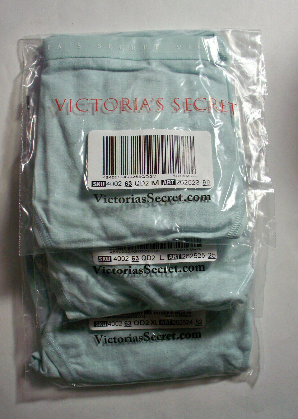 M L XL XXL Aqua Green Stretch Cotton Victorias Secret HighLeg Waist Brief Panty