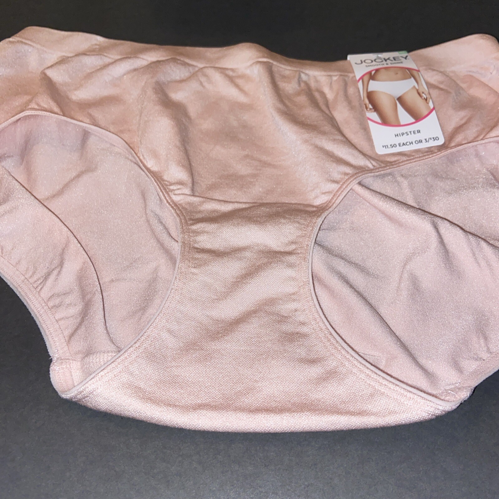 NEW! JOCKEY PALE PEACH SMOOTH & SHINE HIPSTER /SIZE 8 / X-LARGE