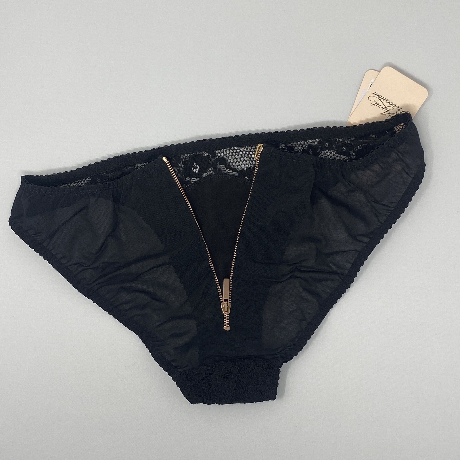 Agent Provocateur Sally Black Zipper Brief AP2 Small New