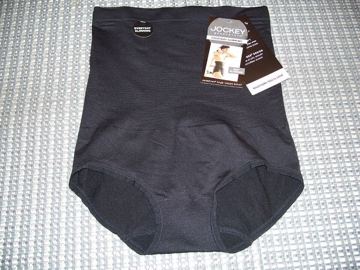 JOCKEY nwt Black Seamfree High-Waisted Brief~Size S~Small~Slimming~NEW~