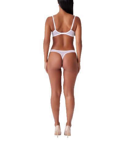 Gossard Superboost Lace White Thong 14 – 16 Large Sheer Panty Panties Knickers
