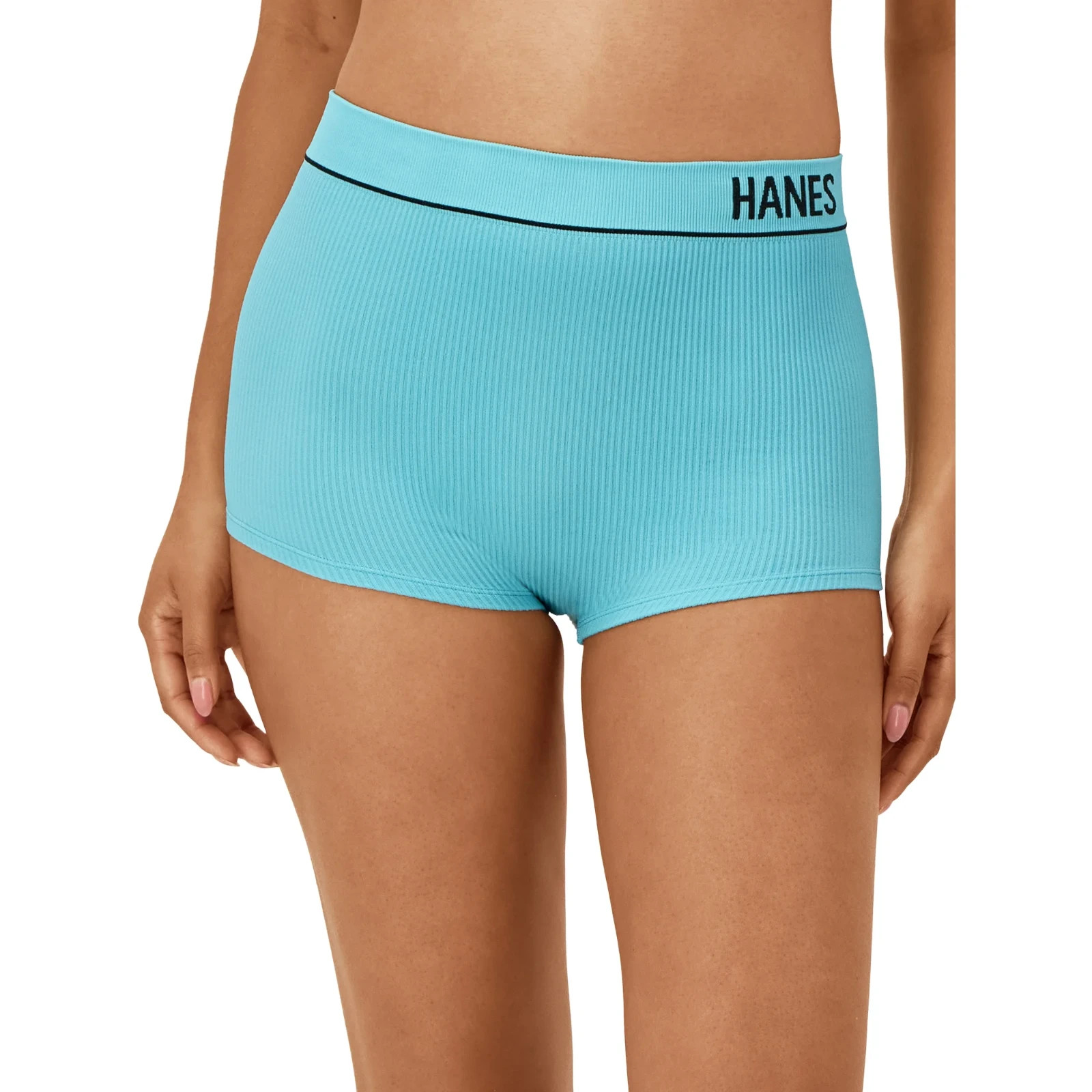 Hanes Originals Womens Seamless Rib Boyfit Underwear XXL 3-Pk Blue / Purple NWT