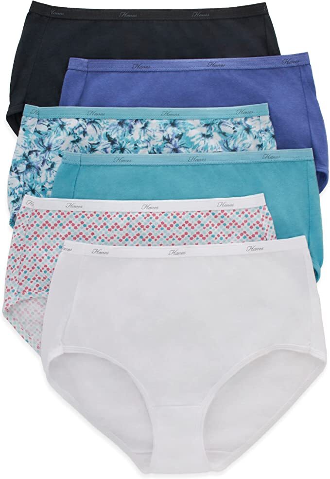 Hanes Color Women Panties 100% Cotton Underwear Regular & Plus Size Colorful