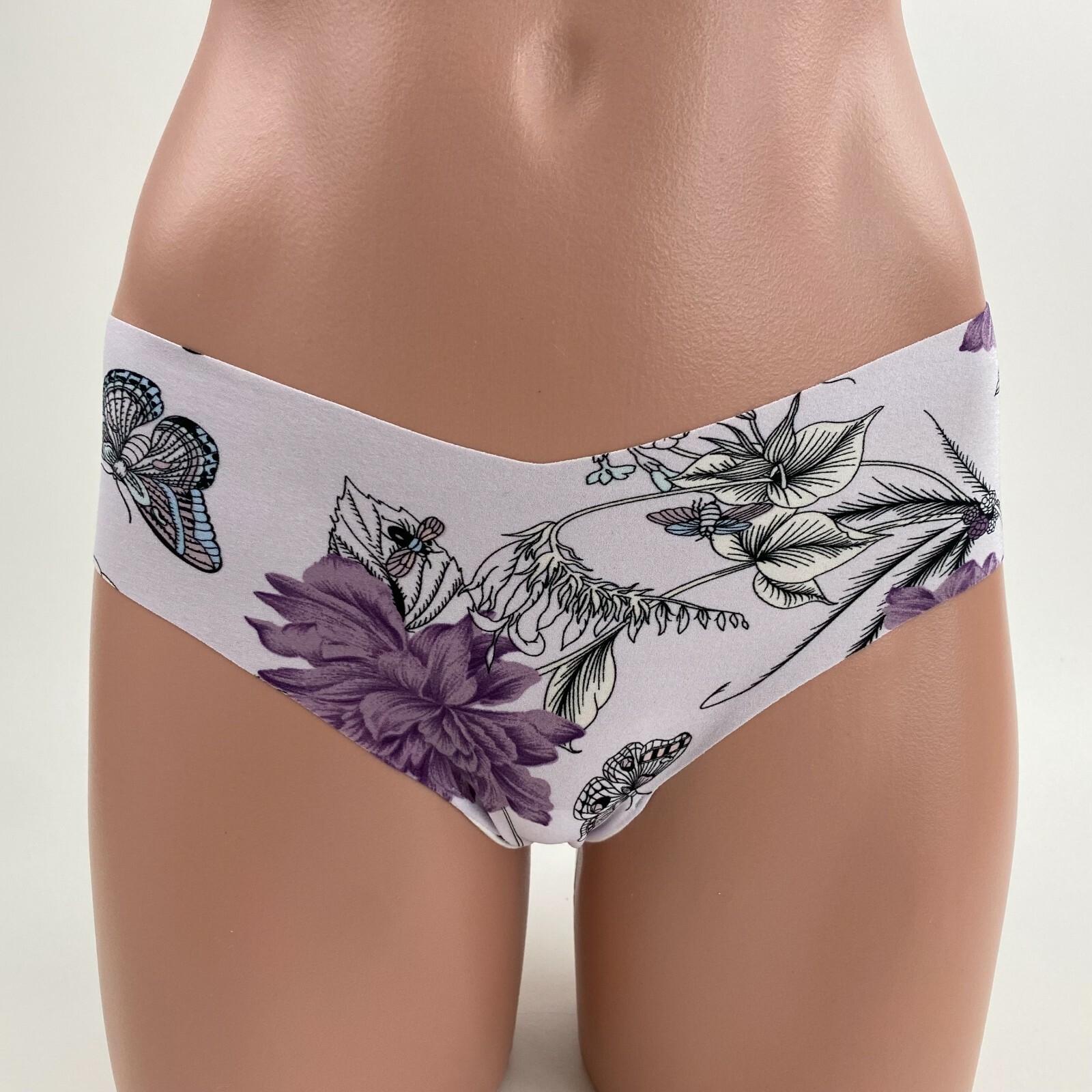 Victoria’s Secret Floral High Mid Hiphugger Hipster Panty Lilac Size S NWT