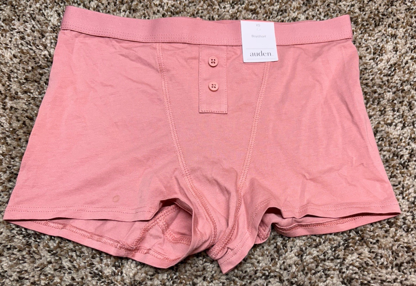 Auden Pink Cotton Blend Boyshort Panty. Size: XS.