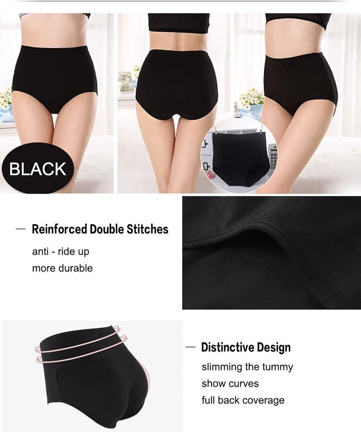 Women’s High Waist Cotton Underwear Stretch Briefs Soft Comfy Ladies Panties