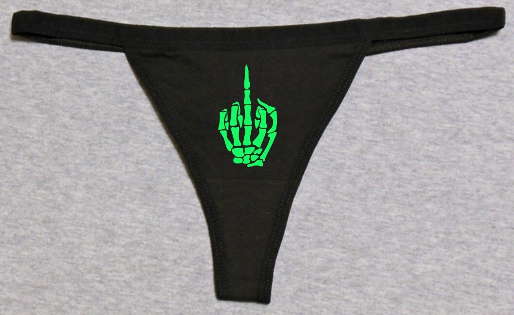 Sexy Gothic Halloween Cosplay Skeleton Funny Slut Glow In Dark Thong G-String