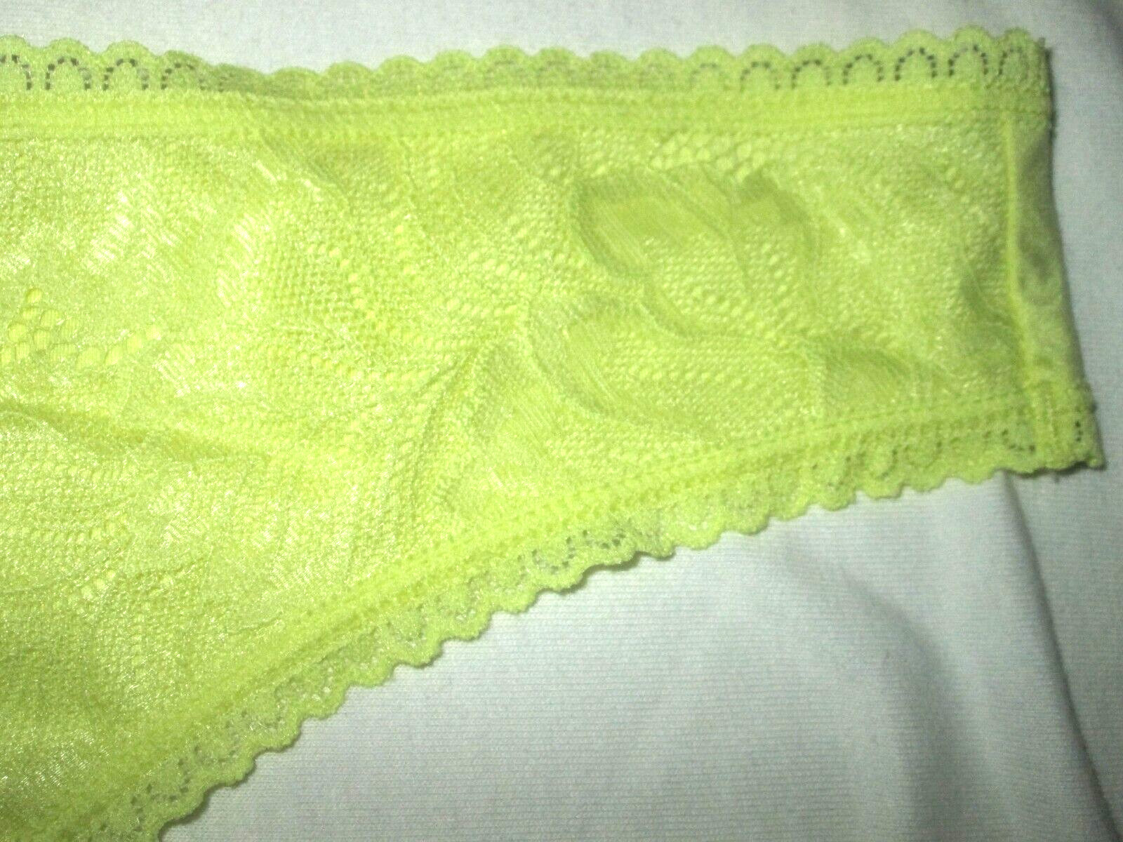 Auden Ladies’ thong-SZ L-NWOT-1 PR-YELLOW MICROFIBER WITH lace trim