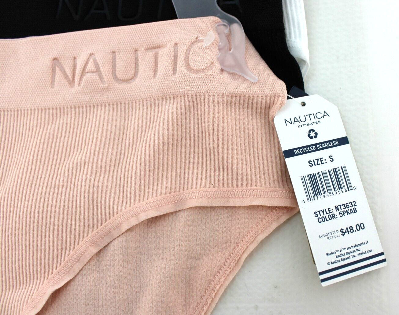 NAUTICA Size Small 5-pk Multi Colors Soft Ribbed Women Hipster Briefs RETAIL $48