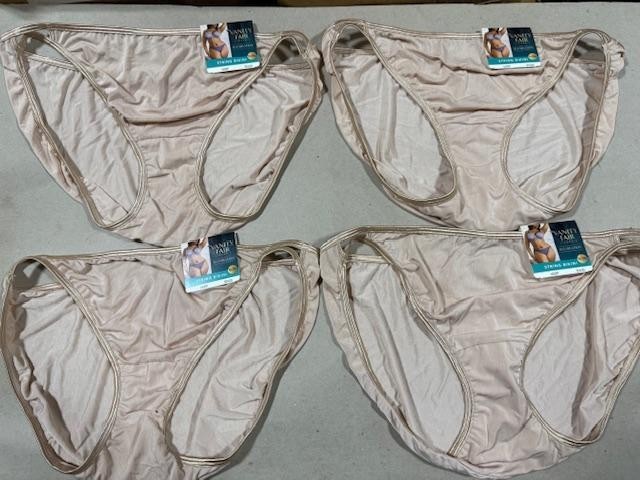 4 pc VANITY FAIR String Bikini Panty ILLUMINATION 18108/18810 BEIGE 9 ~ 10 ~ 11