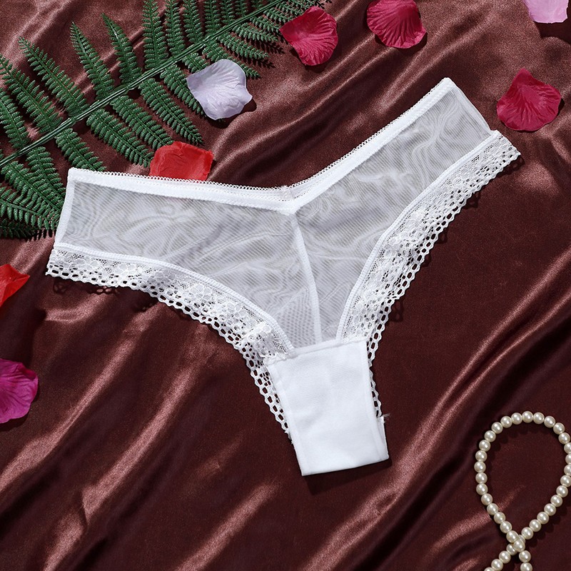 6 Pack Lot Sexy Womens See Through Sheer Panties Underwear V cut Briefs Lingerie