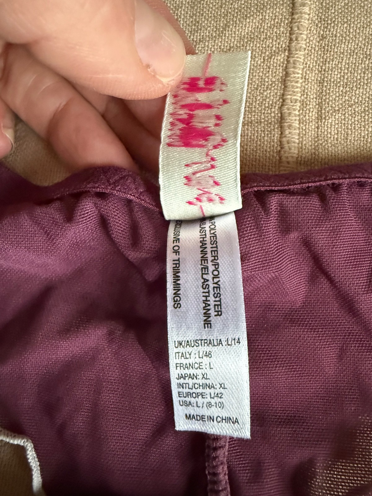 PARFAIT LACE THONG PANTIES, L, NEW
