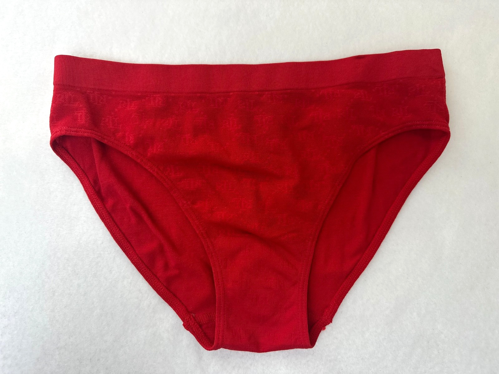 Lauren Ralph Lauren Underwear Bikini Brief Red Small Monogram Mesh Jacquard