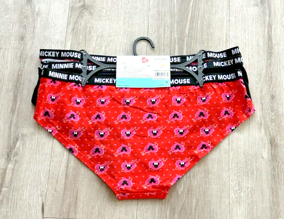 Disney 3-Pack Women’s Mickey & Minnie Mouse Hipster Underwear Panty XXX-Large