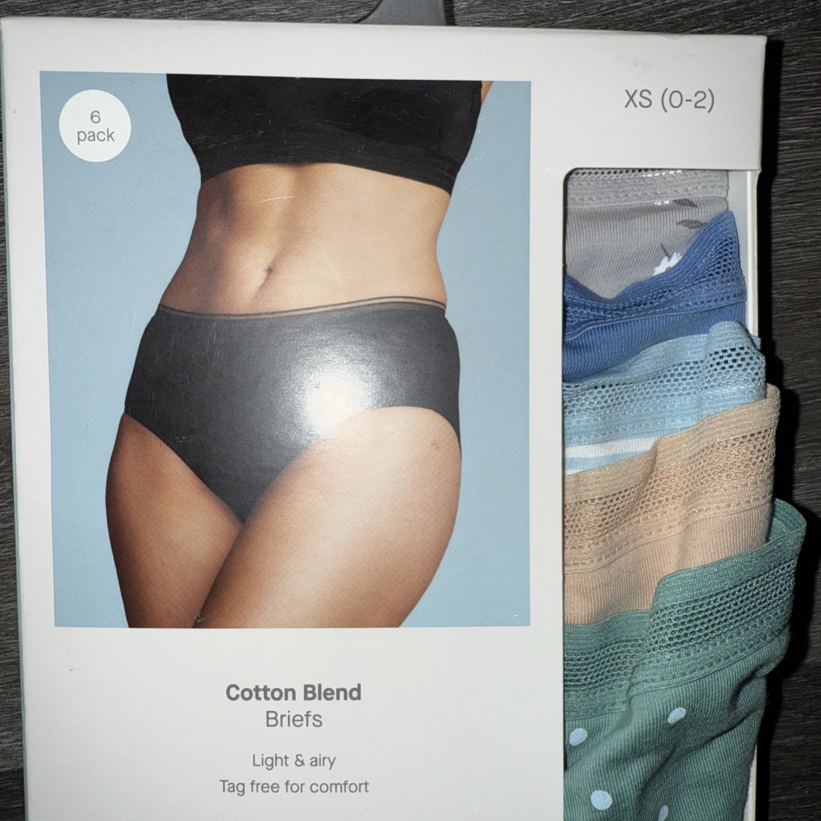 Knit Jersey High-Rise Cotton Blend Briefs Size 0-2 6 Pack