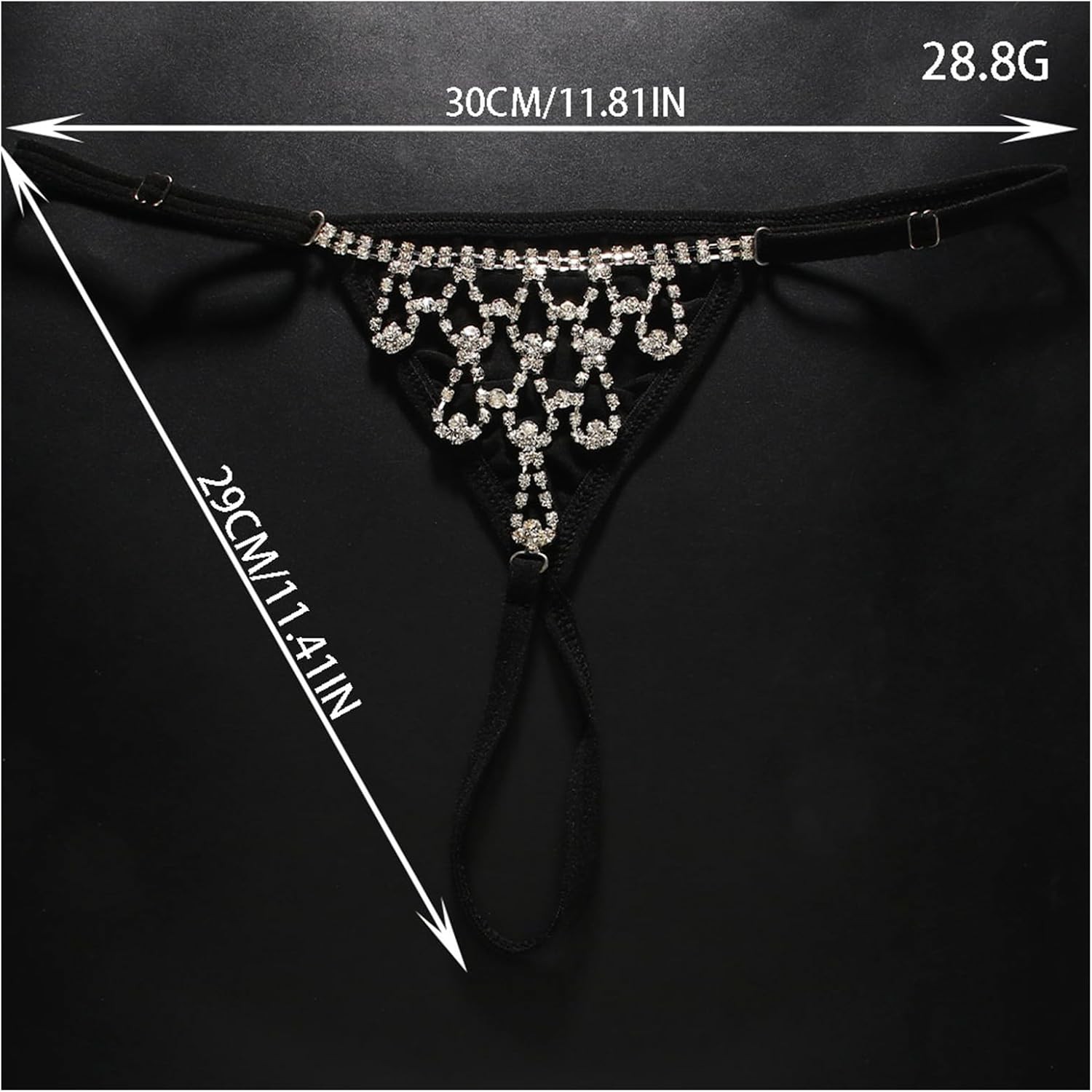 Sexy Bikini Rhinestone Mesh Thong Panties Summer Beach Crystal Waist Chain Thong