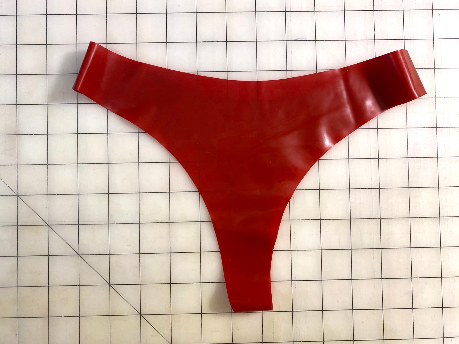 Red Latex Panties Thongs Handmade U.S. Designer Sz Medium