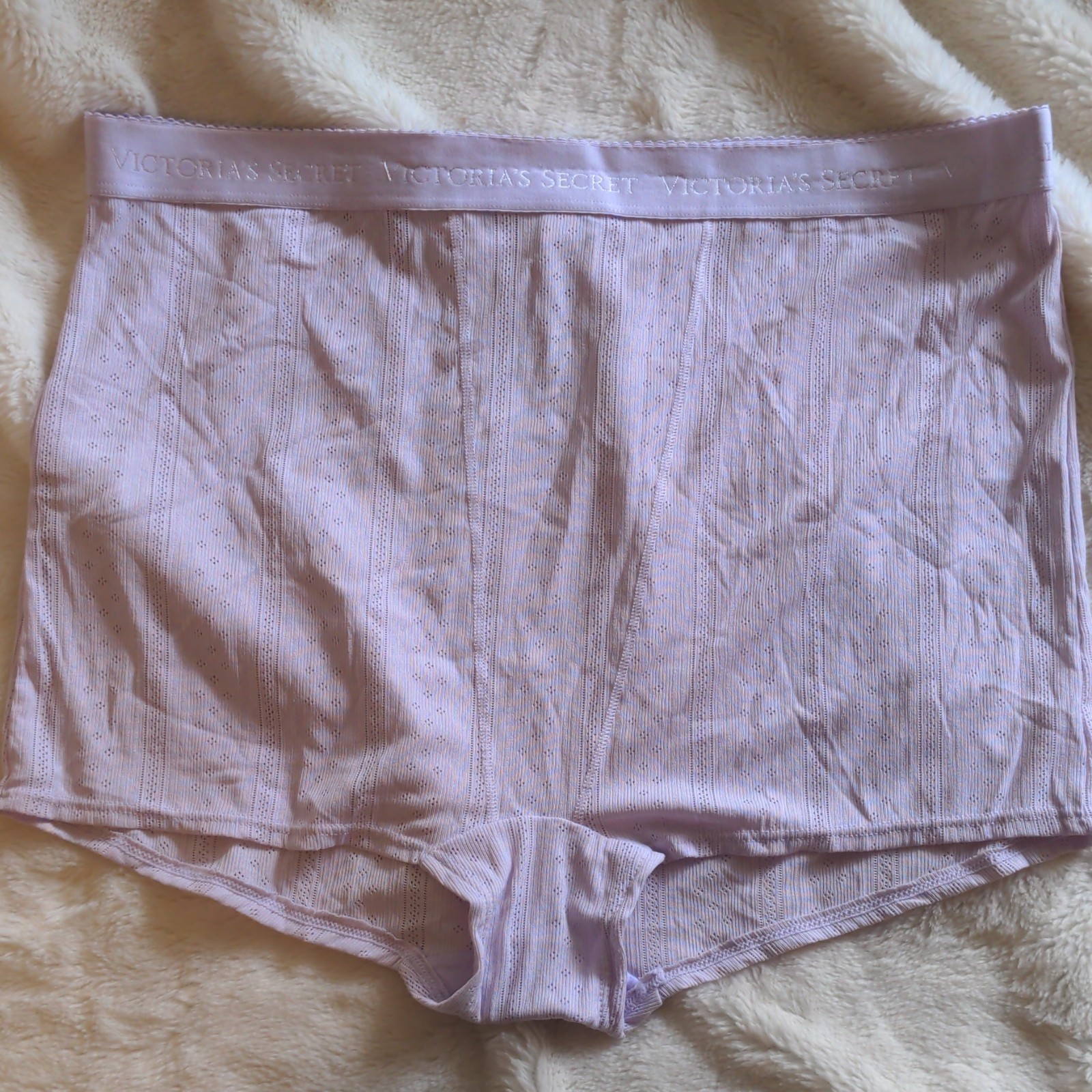 Victoria’s Secret High-Waisted Boyshort Panties XL/XG Light Purple Striped