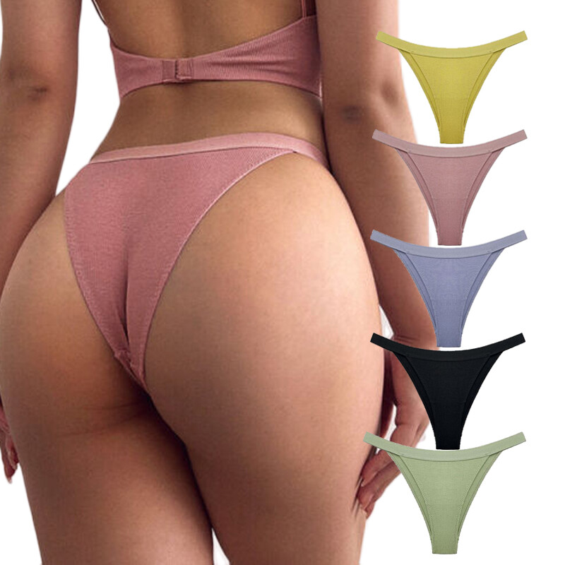 3 Packs Lot Womens Sexy Thongs G-string Panties High Cut Underwear Bottom Brief