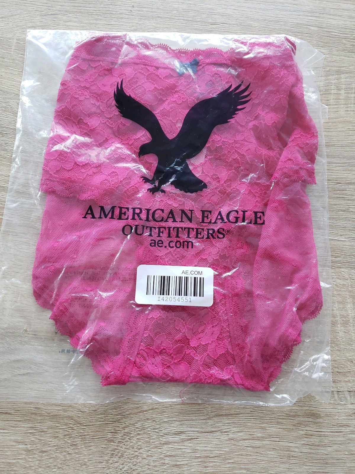 American Eagle Vintage Lace Boybriefs/Panties Size LG Rosette Pink NEW WITH TAGS