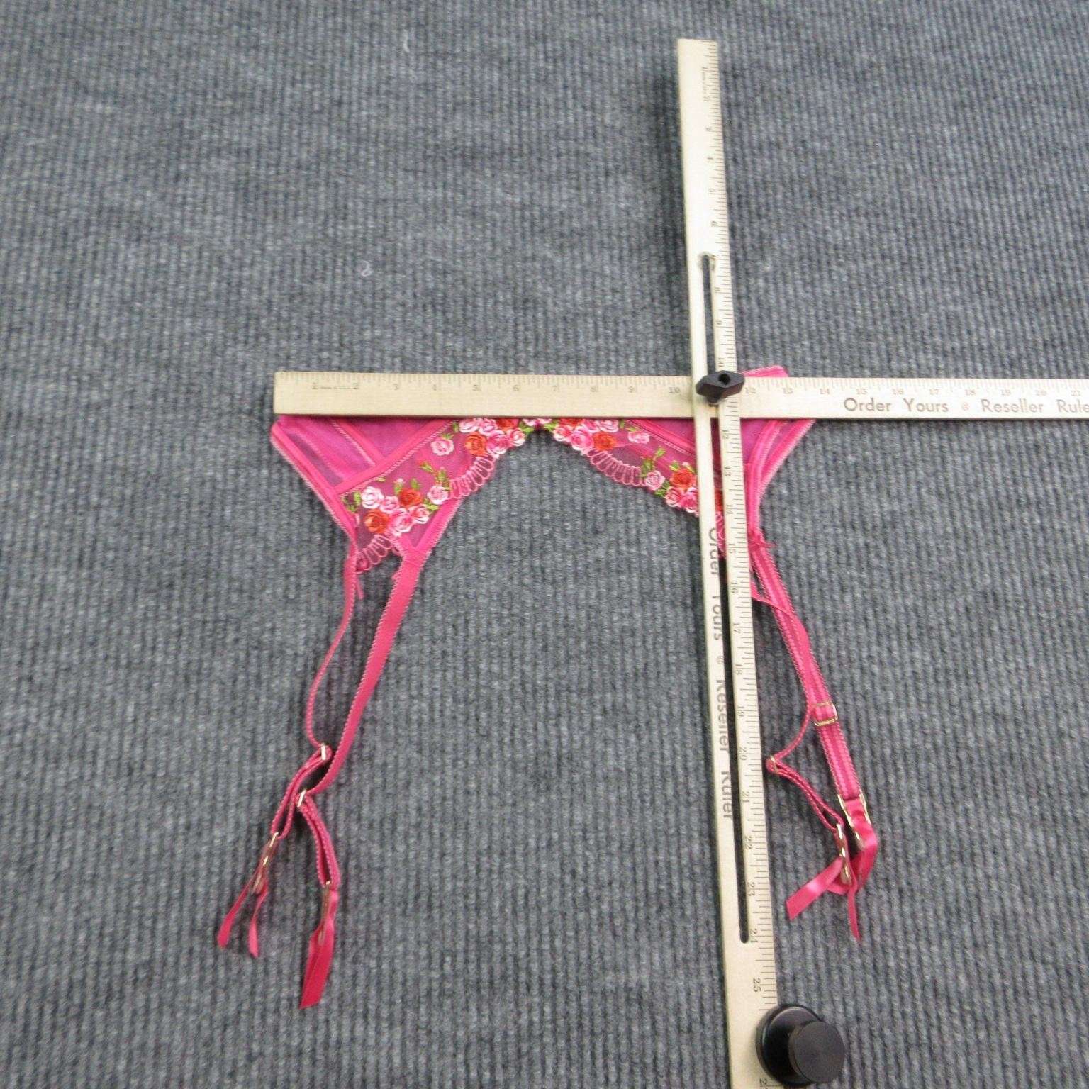 LOUNGE Panties Womens L Pink Thong Sheer Mesh Embroidered Camellia NWT