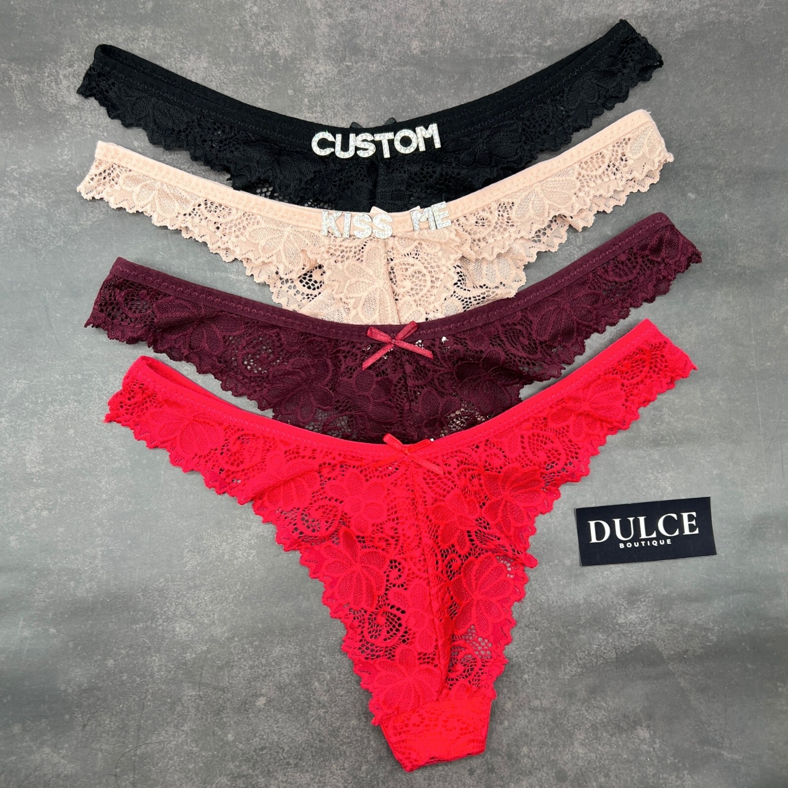 Custom Name Thong Sexy Panties With Crystal Letter Lingerie Custom Underwear