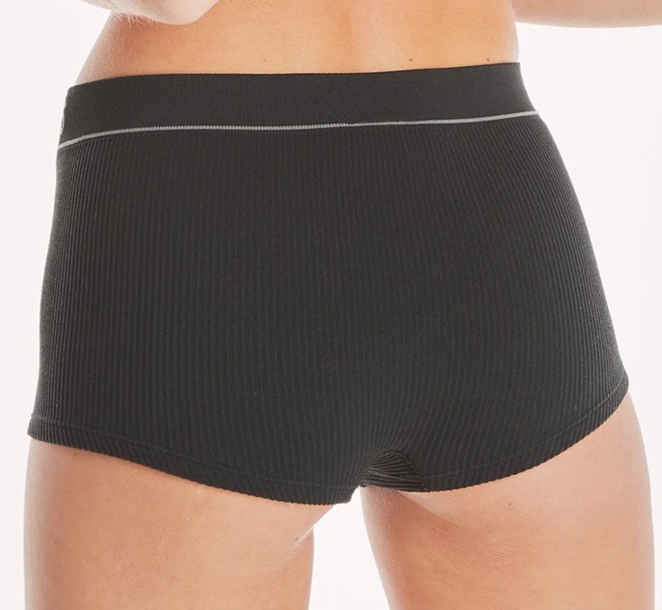 HANES Originals 3-Pair Boyshort Underwear Panties Ribbed Nylon Black Tan Size XL
