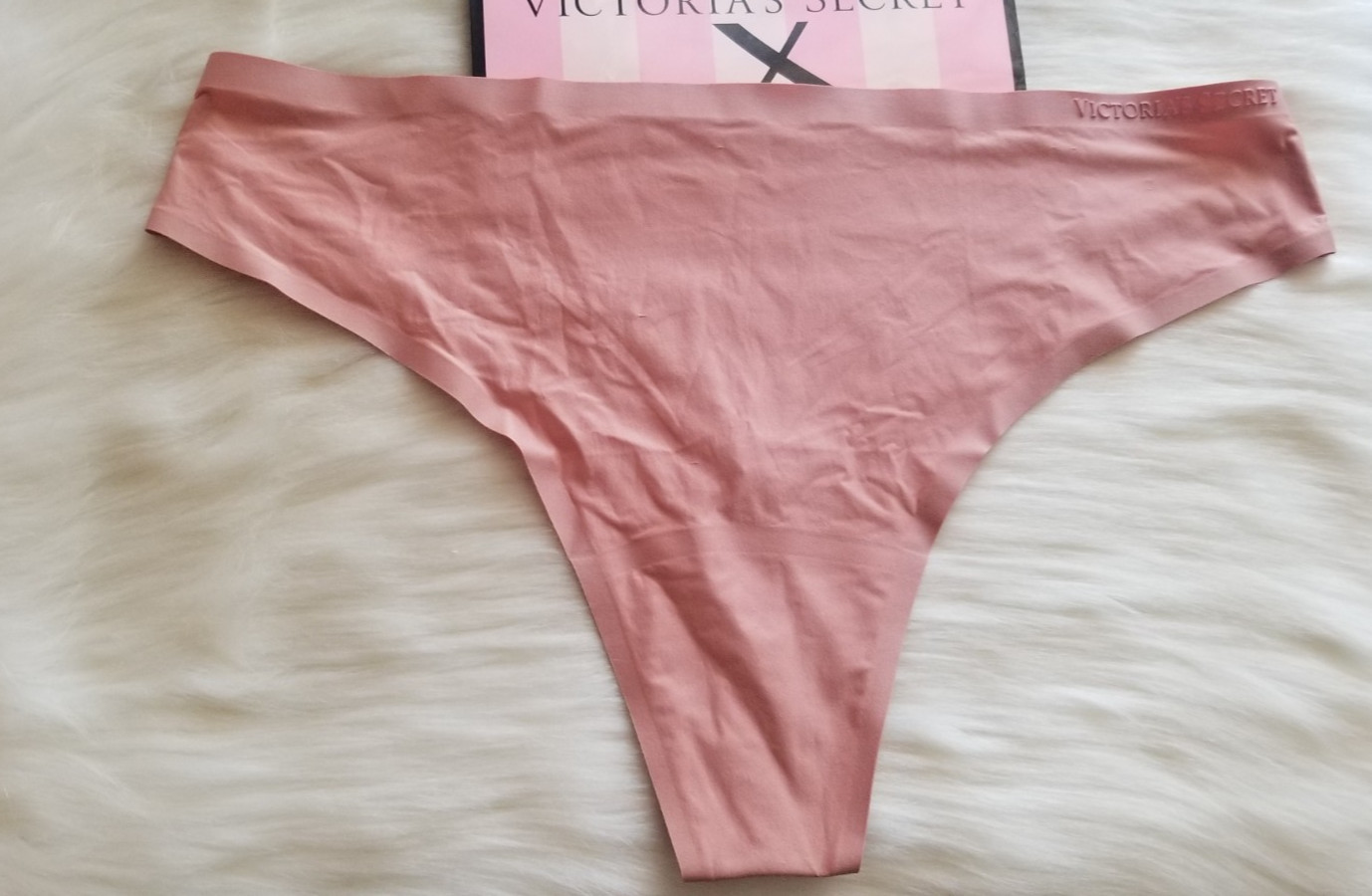 VICTORIA’S SECRET SOFT STRETCH THONG PANTY XL DESERT BLUSH PINK NWT