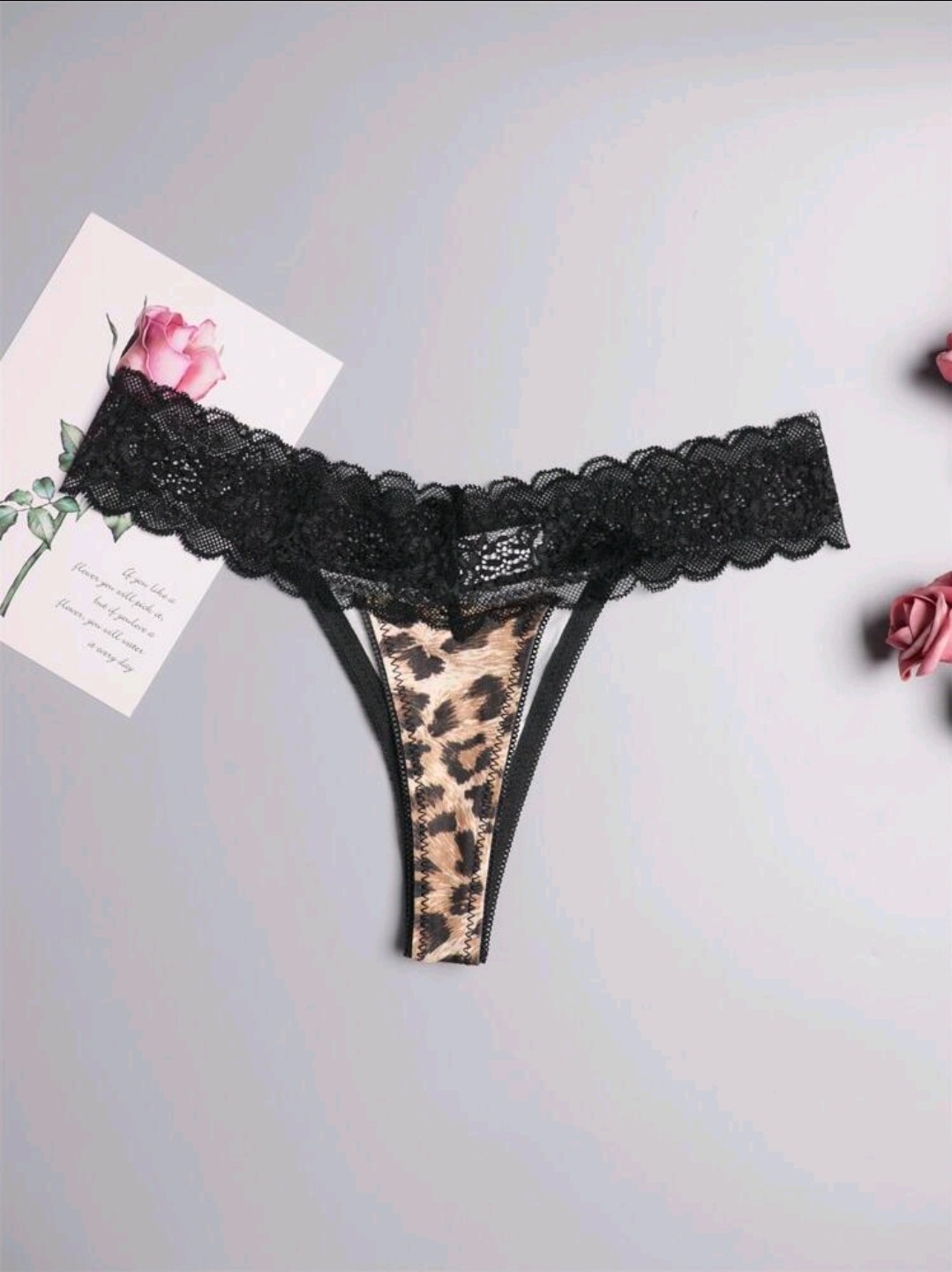 Women’s Cute Leopard Thong, Gothic Style Underwear