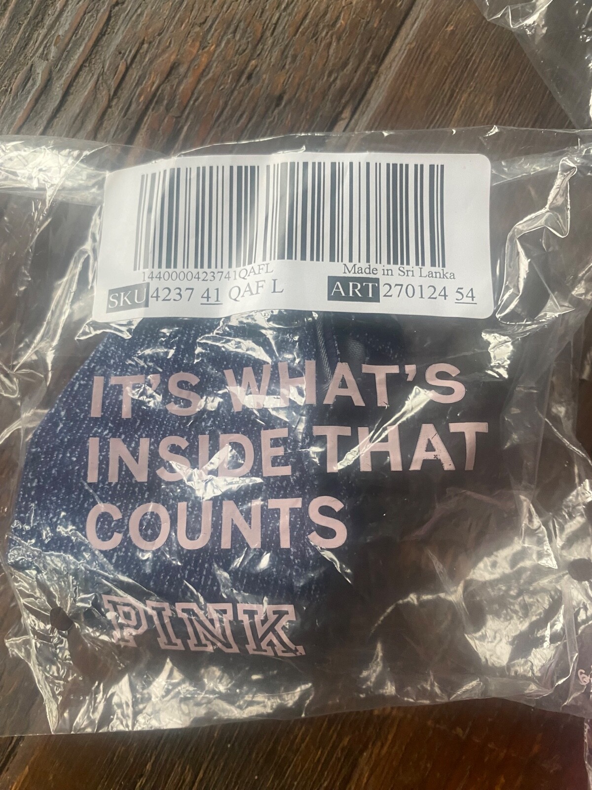 NWT VICTORIA’S SECRET PINK MICRO THONG LARGE DARK BLUE DENIM
