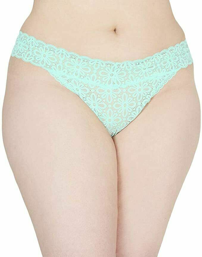 Jenni Women’s Plus Size Lace Thong Panty, One Size (1X/2X/3X), Assorted Colors