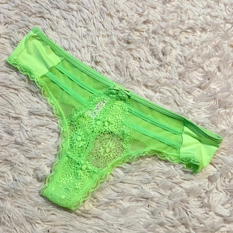 Neon Green Lace Delicate Egirl Rave Lingerie Thong Panties Women’s M Y2K Femme