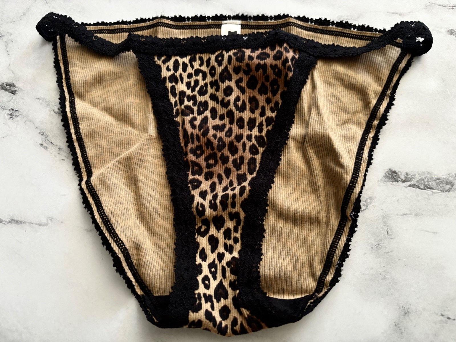 PINK Victoria’s Secret String Bikini Panty Leopard w/ Black Lace S M L XL 2XL