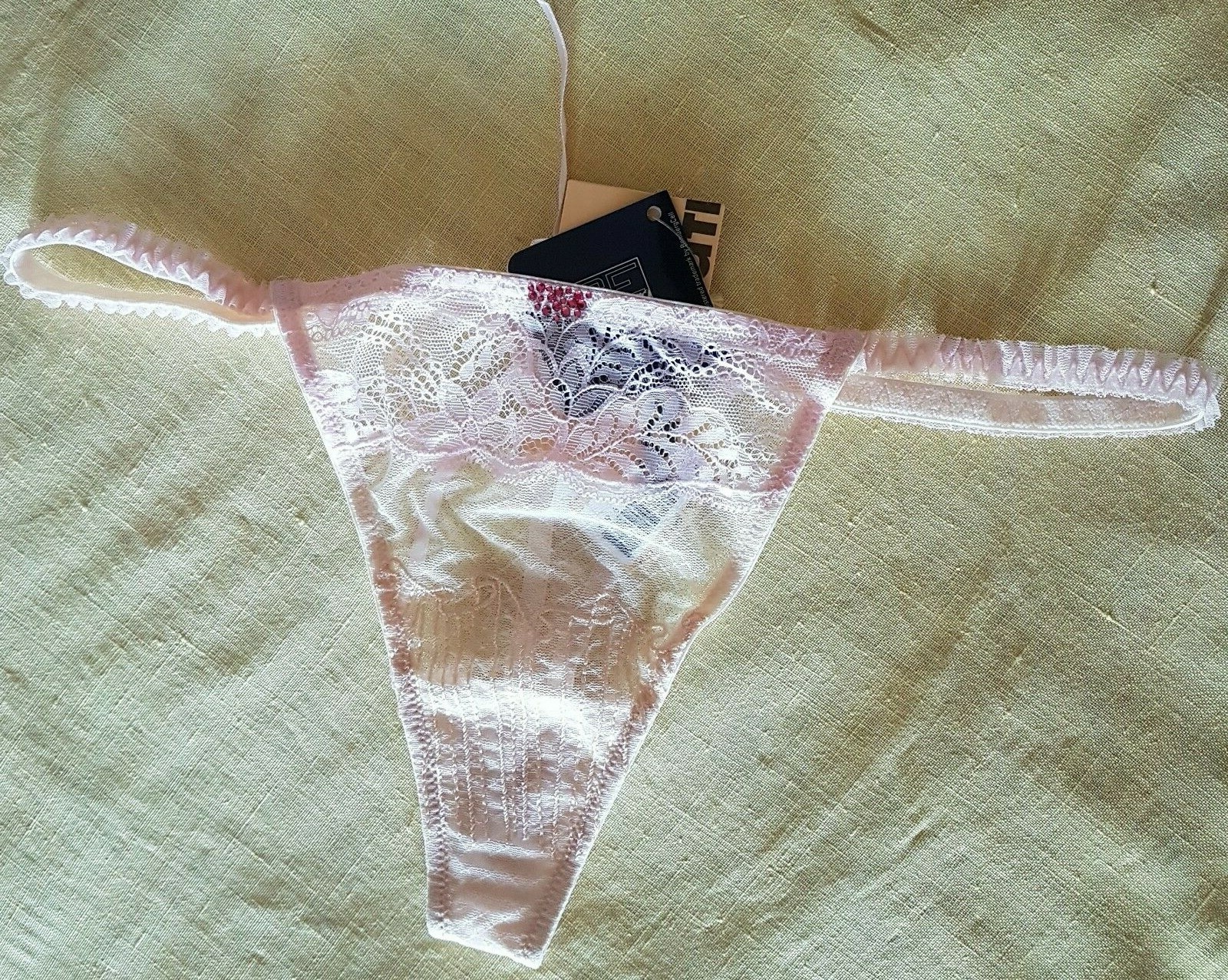 Bacirubati NEOTIS CIPRIA String Sided Beige/Pink Mesh/Lace Hipster Thong