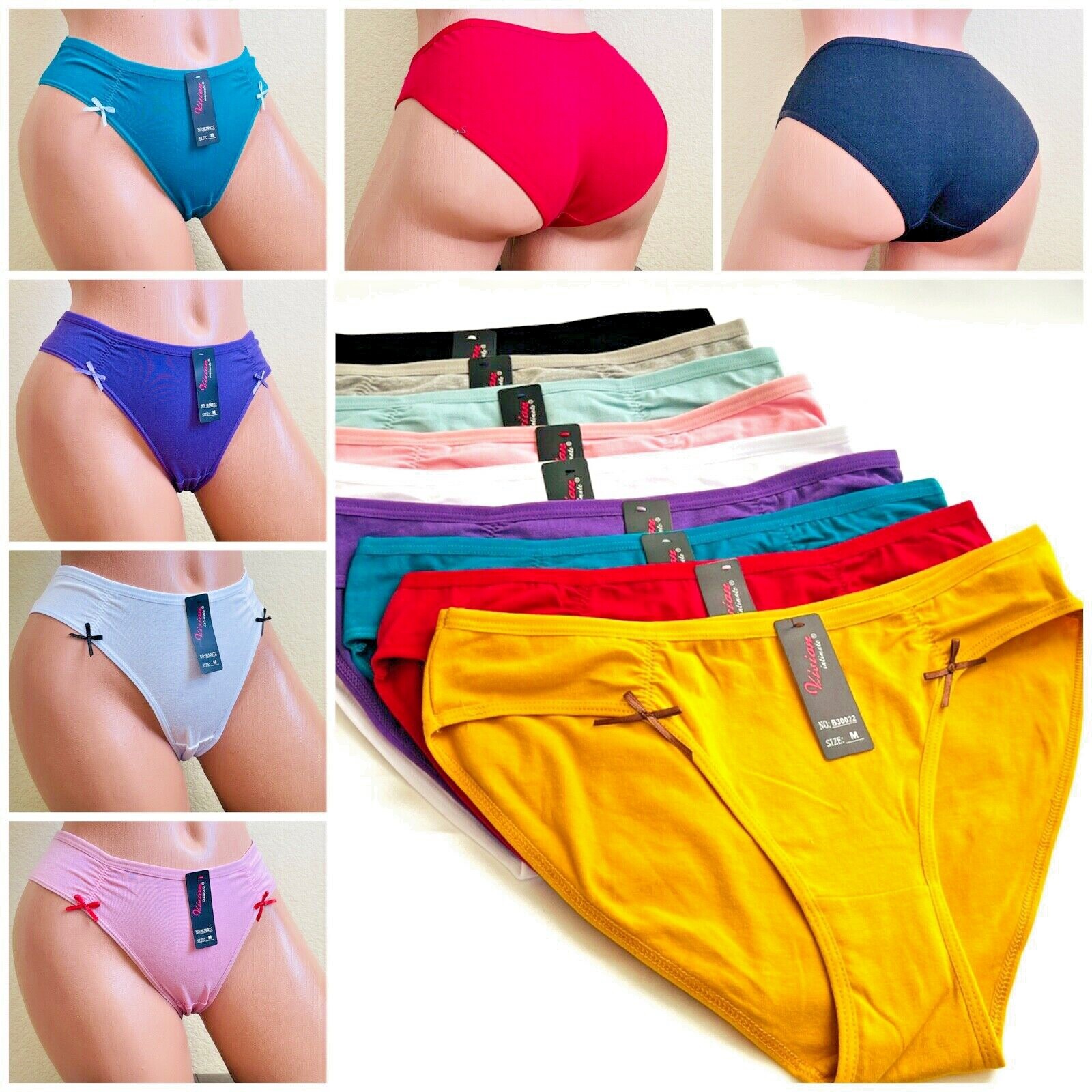 6-12 WOMEN’S LONG LEG Bikini cheeky 95% COTTON UNDERWEAR Panties Undies 022 S-XL