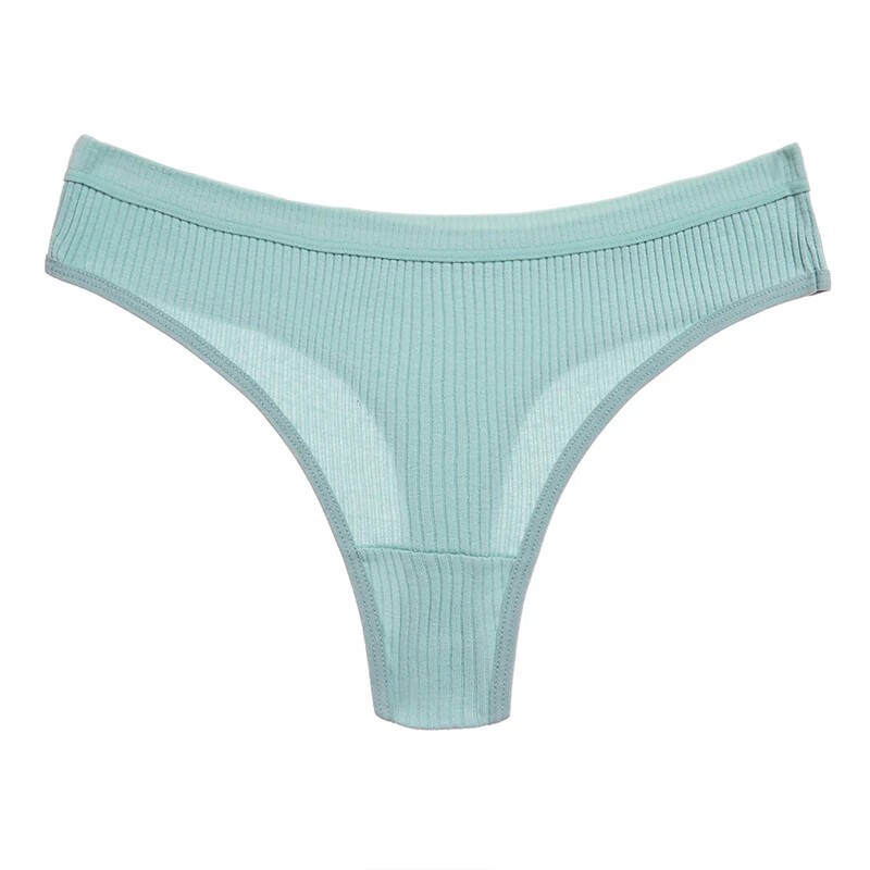 Women’s Panties Cotton Breathable Thongs Simple Striped Underwear Soft G-Strings