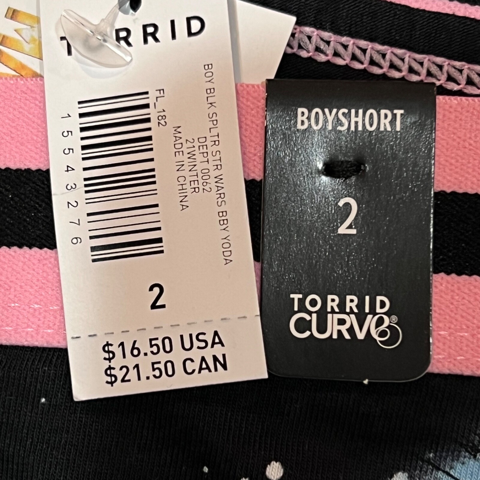 NWT TORRID Boyshort Pantie Sz 1X-2X-3X Star Wars Groot