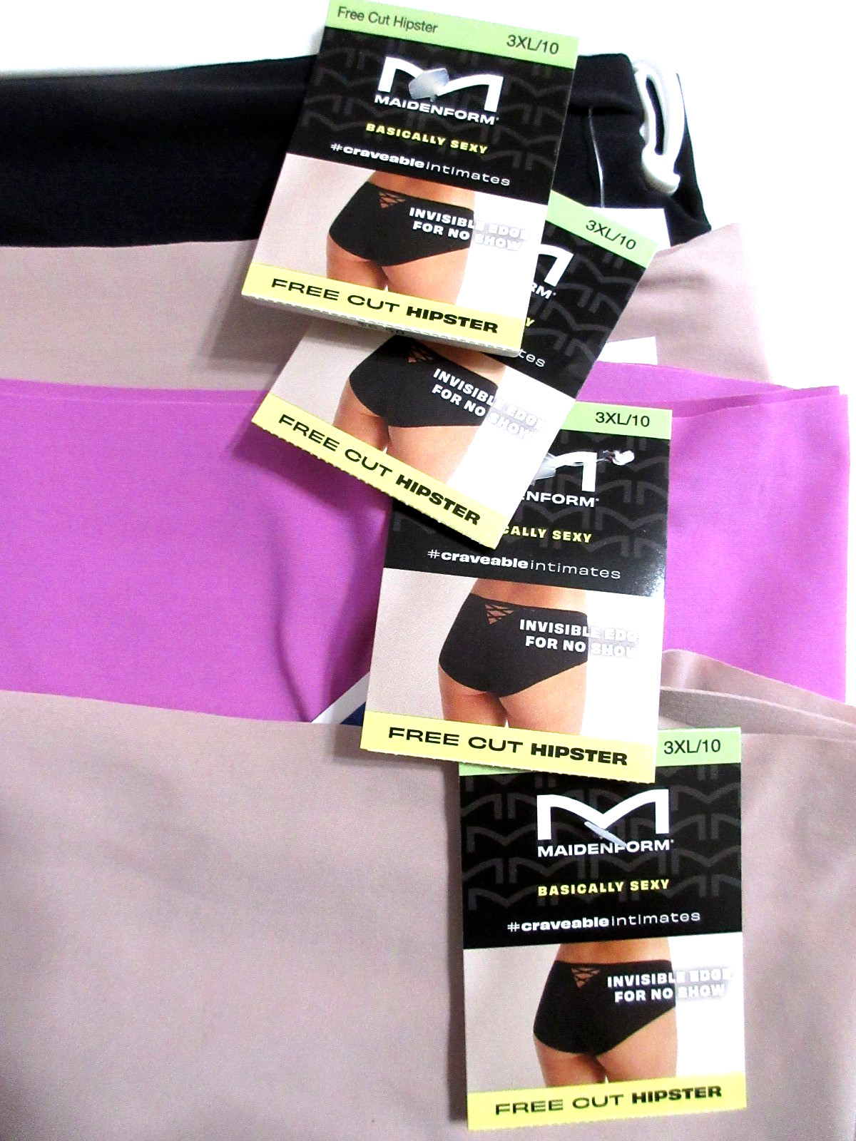 Maidenform ~ 4-Pair Women’s Free Cut Hipster Underwear Nylon Blend ~ 3XL/10