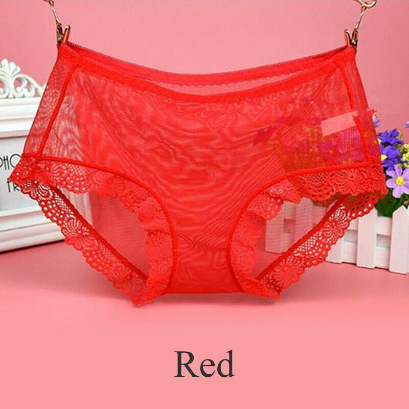 1/5 Pack Lot Womens Sexy Underwear See Through Lingerie Lace Mesh Briefs Panties