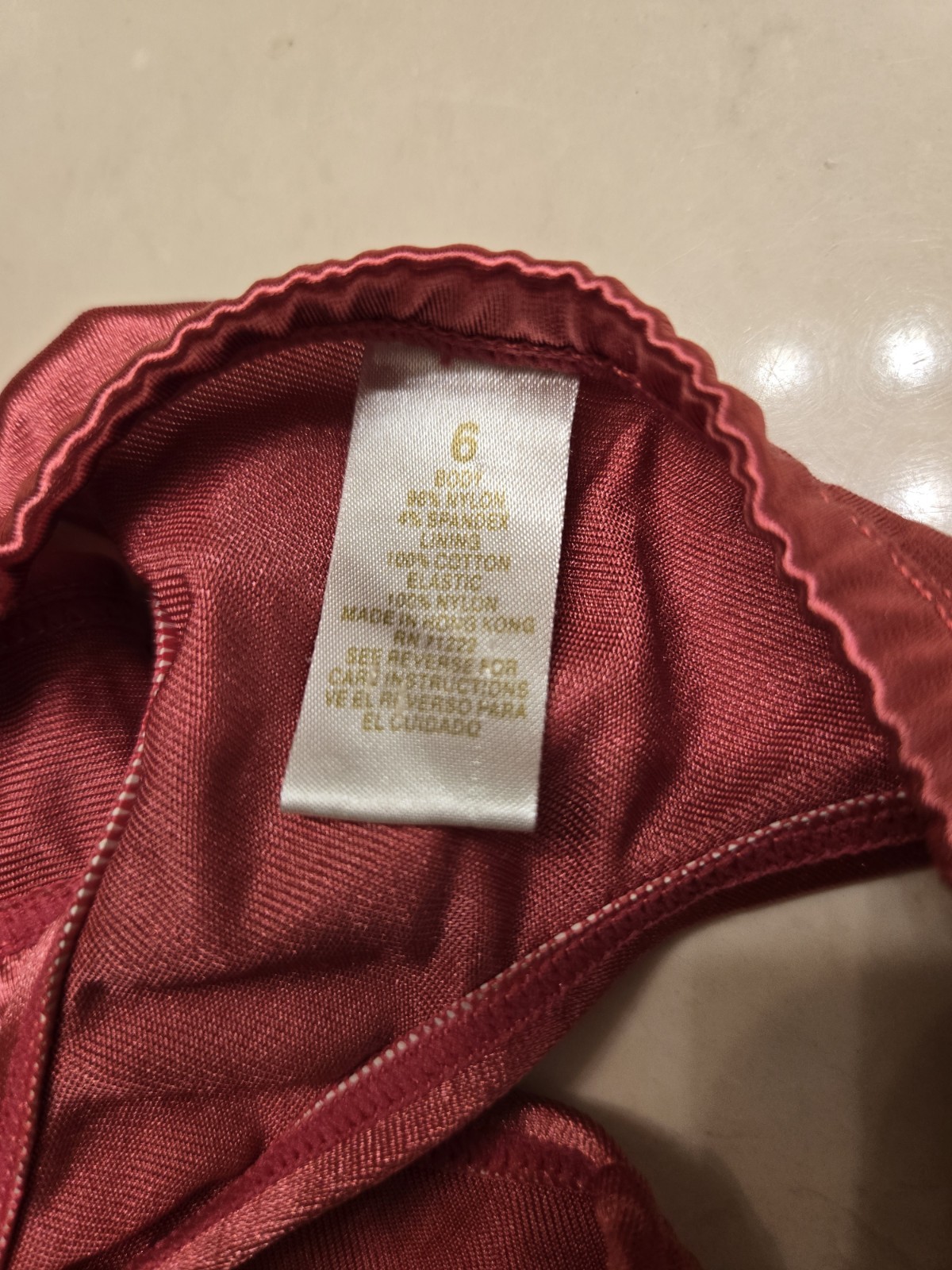 Vintage Unbranded Satin Thong Melon Color Size 6/medium