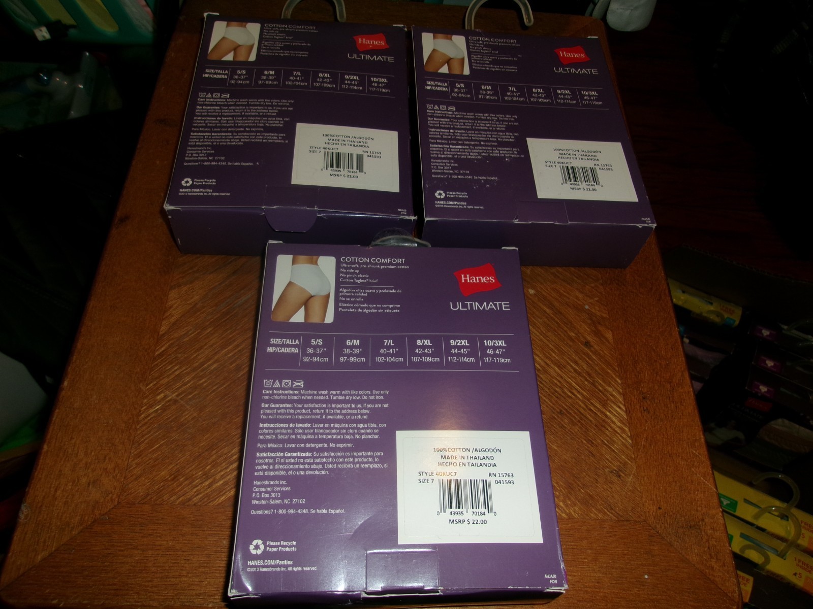 Hanes 100% Cotton Ultimate Cotton Comfort BRIEF (4 Pack) 7/L Assorted White NEW