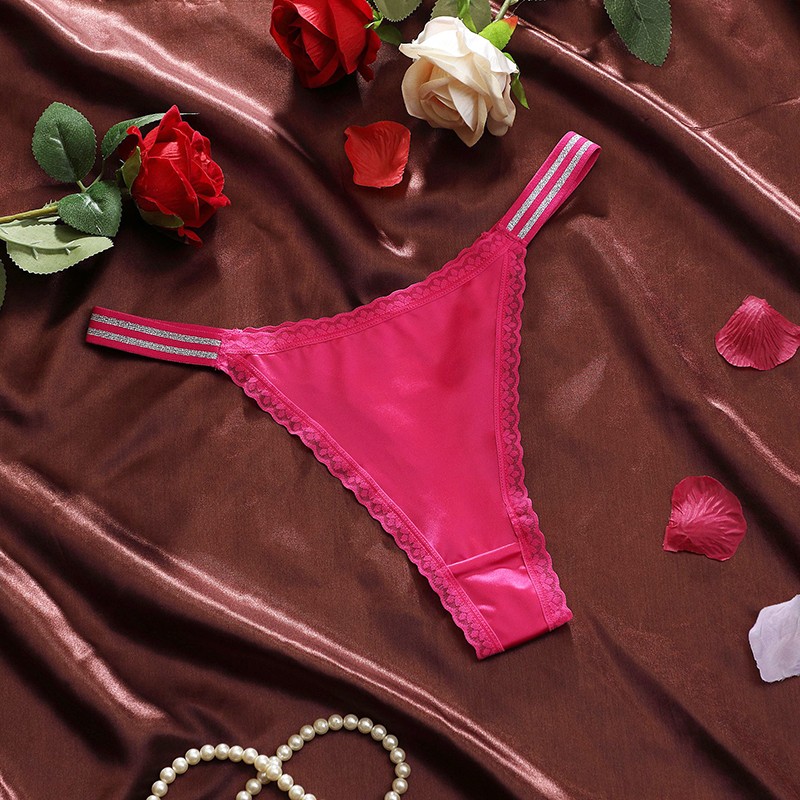 6 Pack Lot Sexy Womens Satin Panties Thongs G string Underwear Bikini Lingeries