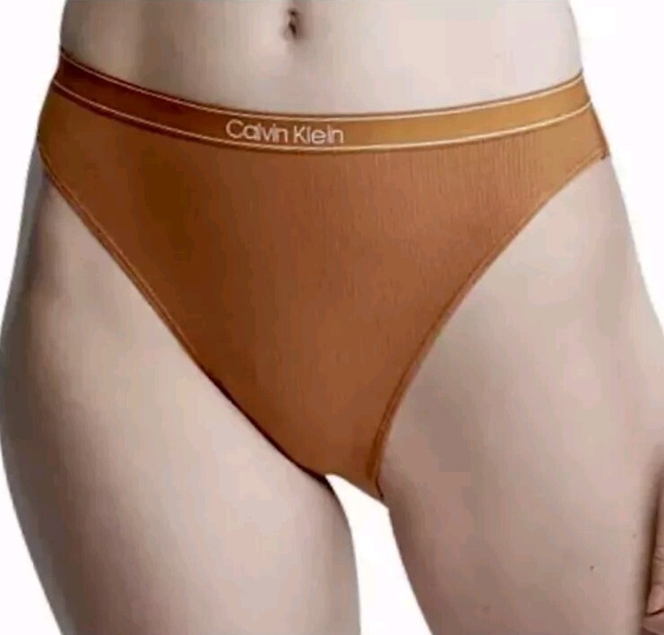 Calvin Klein (MEDIUM) Pure Ribbed Cheeky Bikini Brazilian High leg QF6443 NWT