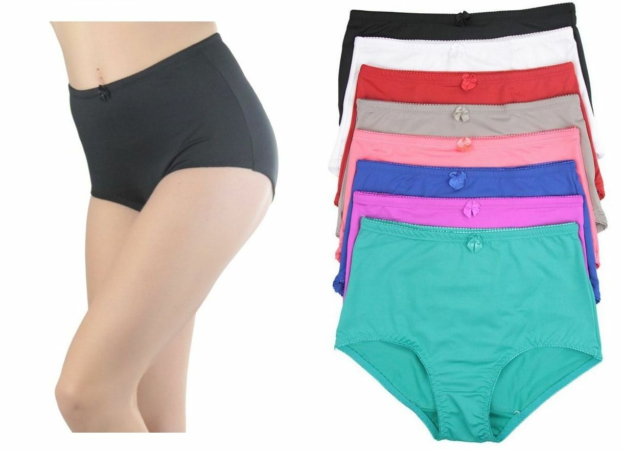 6 12 Plain HOT SEXY High Waist Briefs Panties Beauty Underwear #699 S~XXL