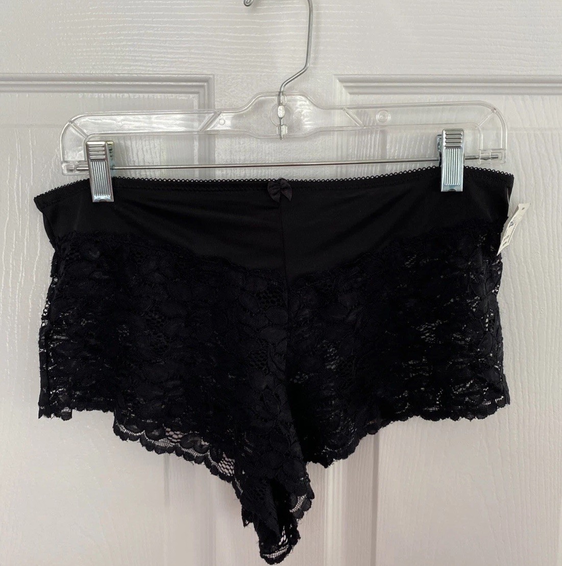Delta Burke NWT 9/2X Black Lace Boy Shorts Panties
