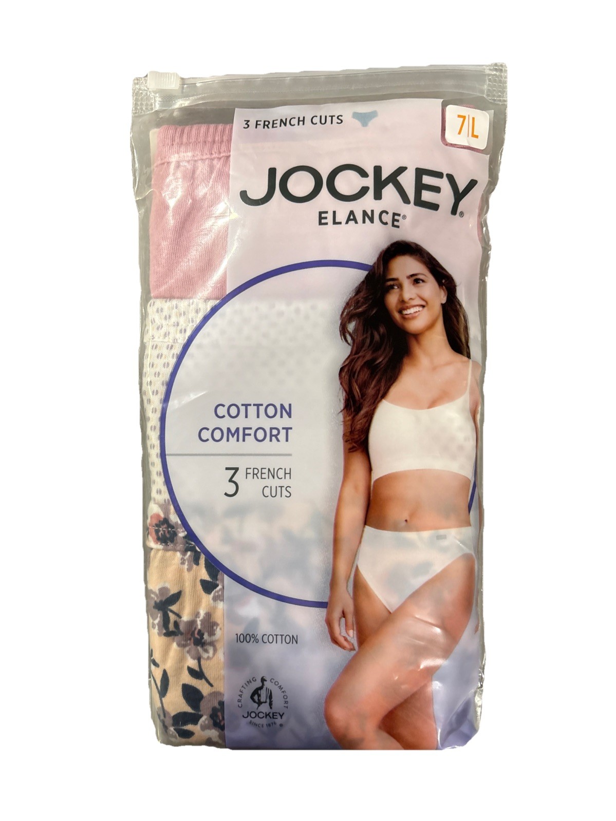 Jockey Elance 100% Cotton French Cut Underwear – Women’s Size 7 – 3 Pack – New
