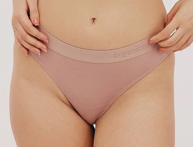 Organic Basic Lite Tanga thong MEDIUM Dusty Rose — Set Of 2 — Boxed New