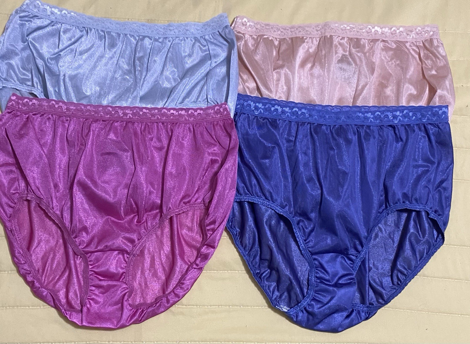 Vintage Women’s Hanes Panty Lot Nylon Granny Panties Lot of 4 Size 8 / XL New